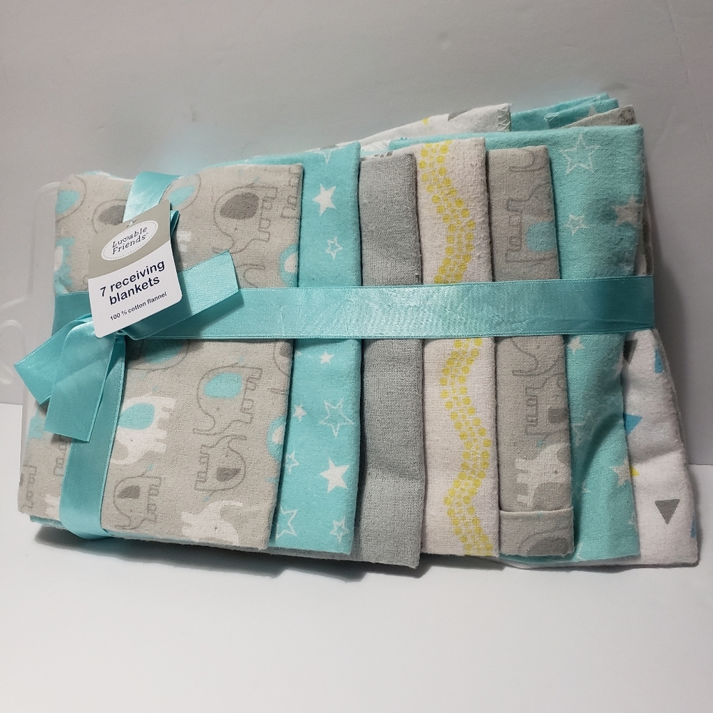 NEW! LUVABLE FRIENDS *Cotton* Receiving Blankets (7)